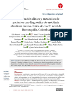 Investigación original Caracterización clínica y metabólica de pacientes con diagnóstico de urolitiasis atendidos en una clínica de cuarto nivel de Barranquilla, Colombia