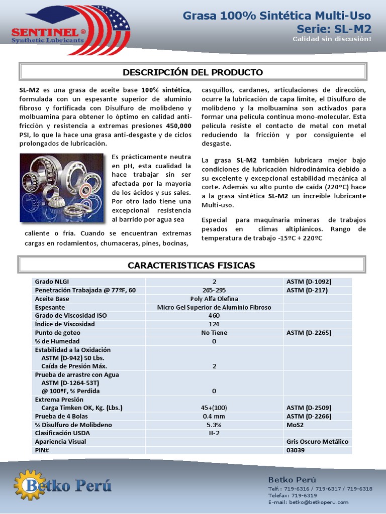 Sentinel SL-M2 | PDF | Lubricante | Aluminio