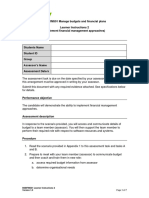 BSBFIM501 Manage Budgets and Financial Plans Learner Instructions 2 (Implement Financial Management Approaches)