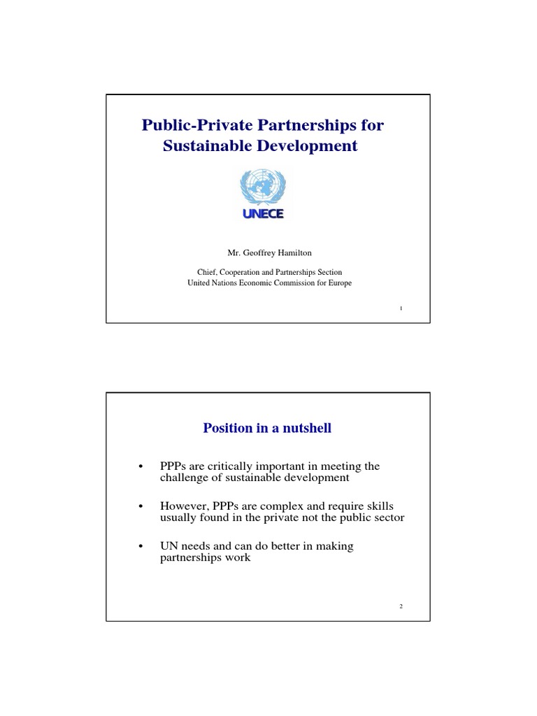 Sustainable Development via PPPs | PDF | Public–Private Partnership ...