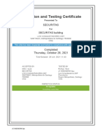 Inspection and Testing Certificate: Securitas