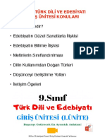 9.sinif Edebiyat Giriş Ünitesi Notlari