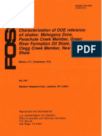 Characterization of DOE Reference Oil Shales: Mahogany Zone, Parachute Creek Member,. Green River Formation Oil Shale, and Clegg Creek Member, New Albany Shale