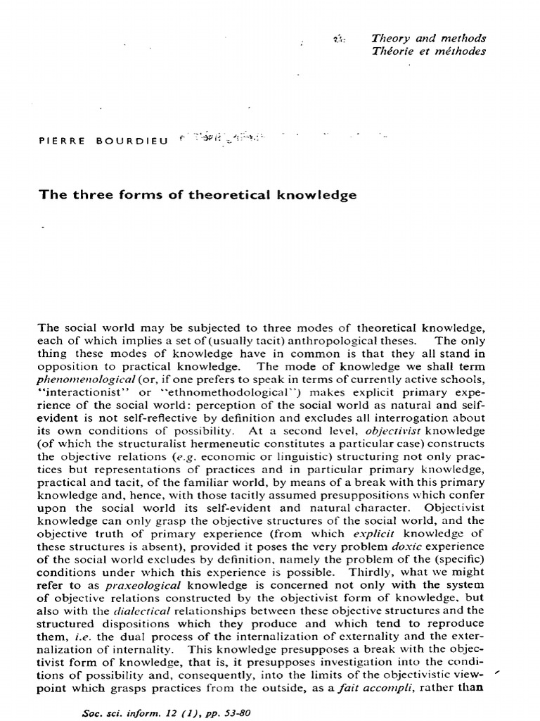 Three Forms of Theoretical Knowledge | PDF | Knowledge | Theory