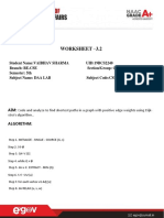 Worksheet - 3.2: Student Name:VAIBHAV SHARMA UID:19BCS2240 Section/Group: CSE-9/A