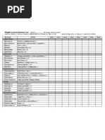 Weights Excercise Workout Card v.3