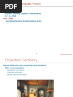 EECE 5639 Computer Vision I: Coordinate Systems Transformations, Color