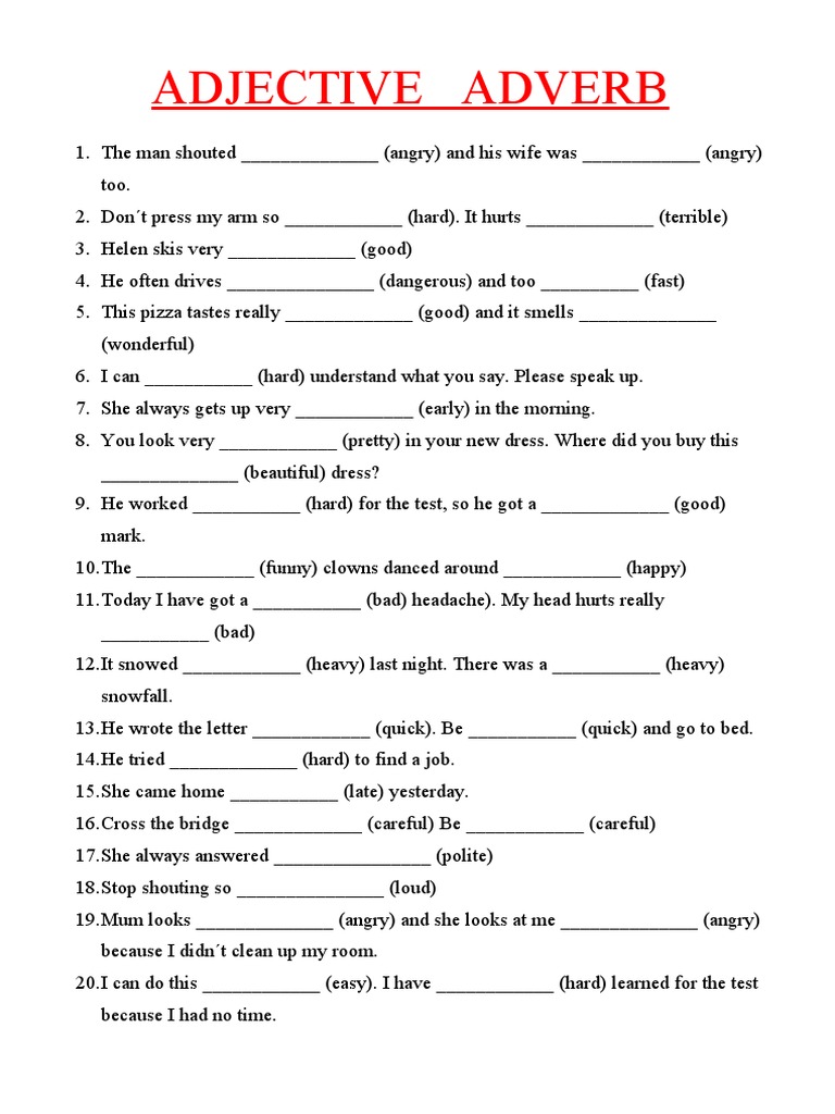 Adjective or Adverb | PDF | Language Arts & Discipline