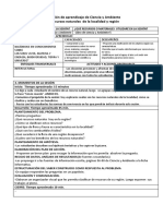 Sesion de Aprendizaje de Ciencia y Ambiente Recursos Naturales de La Localidad y Region