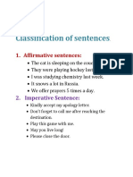 Classification of Sentences