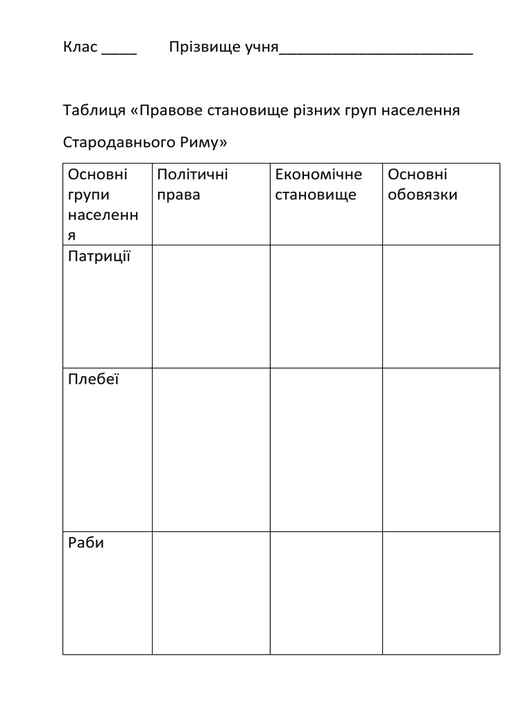 6кл Таблиця | PDF