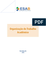 Organização Do Trabalho Acadêmico