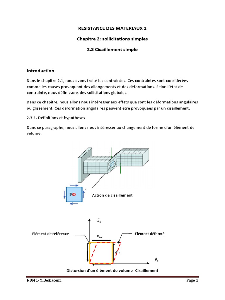 Cisaillement PDF, PDF, Contrainte de cisaillement