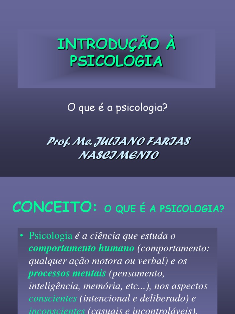INTRODUÇÃO À PSICOLOGIA | PDF | Psicologia | Science