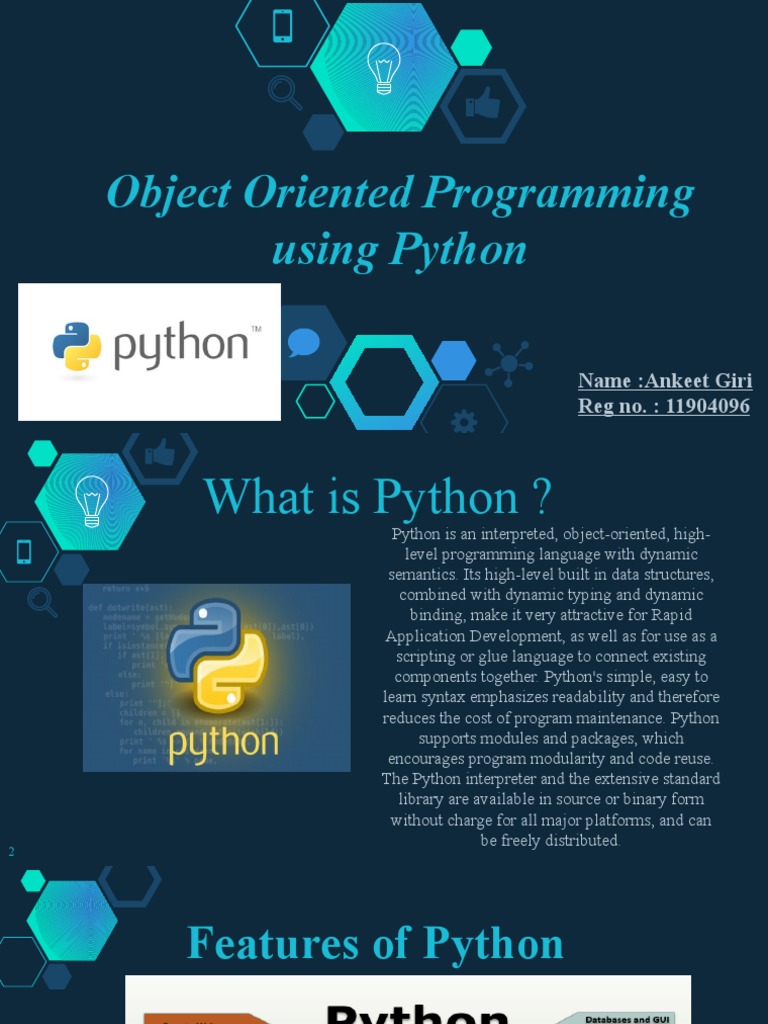 Object Oriented Programming Using Python: Name:Ankeet Giri Reg No ...