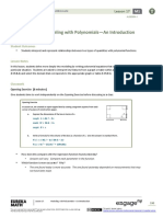 Lesson 17: Modeling With Polynomials-An Introduction: Student Outcomes