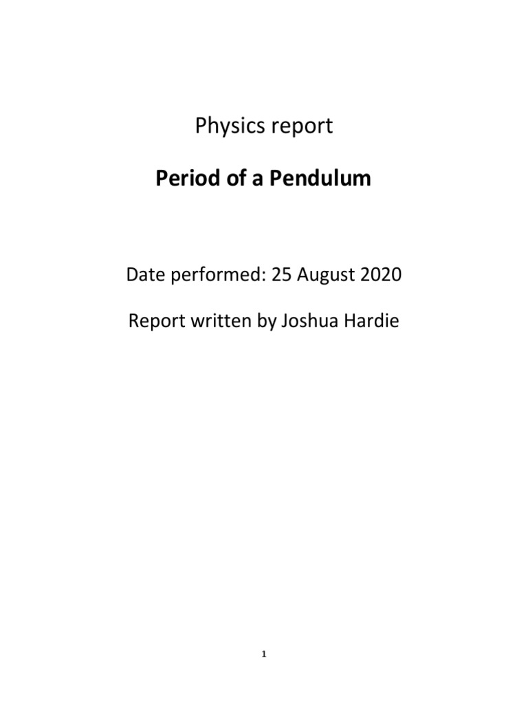 Simple Pendulum Experiment Report | PDF | Pendulum | Experiment
