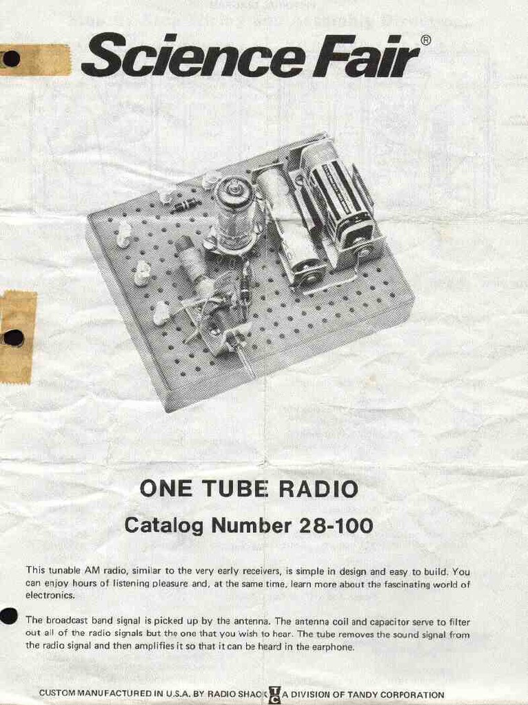 Radio Shack P-Box Kit - 100 1-Tube AM Radio - Manual | PDF