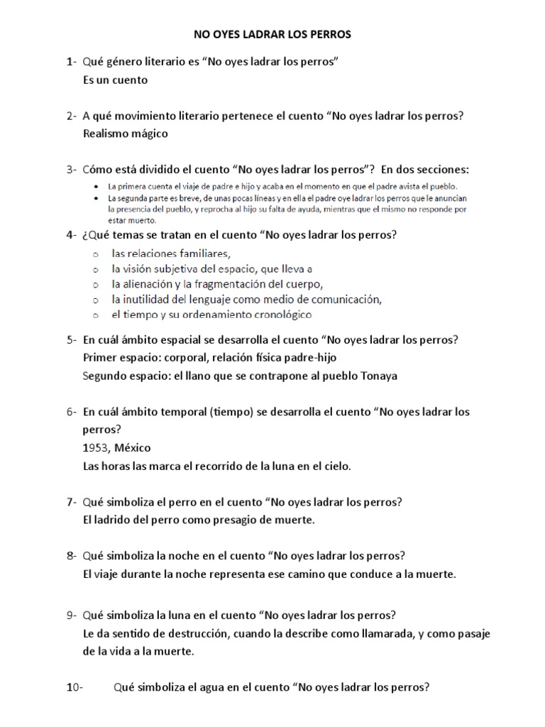 No Oyes Ladrar Los Perros PractConvo PDF