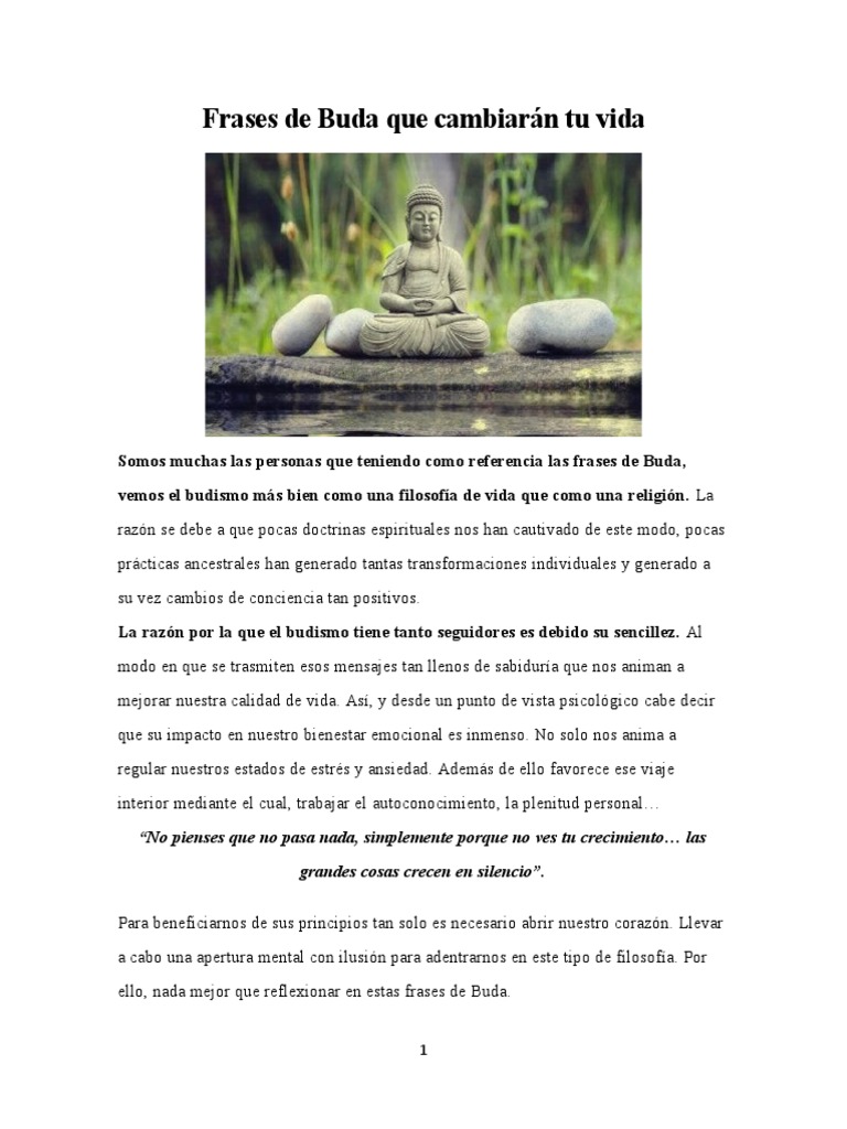 Frases de Buda para transformar tu vida | PDF | Sufrimiento | Mente
