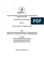 Análisis Del Proceso, Estrategia y Planeación de La Logística en La Cadena de Valor de La Empresa Bimbo