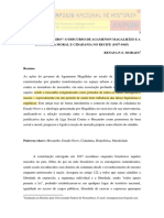 O Mal Do Mocambo o Discurso de Agamenon Magalhães e A Bsca Pela Moral e Cidadania No Recife