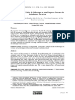 Identificación Del Estilo de Liderazgo en Una Empresa Peruana de La Industria Turistica