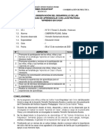 Ficha de Observación Del Desarrollo de Las Experincias de Aprednizaje