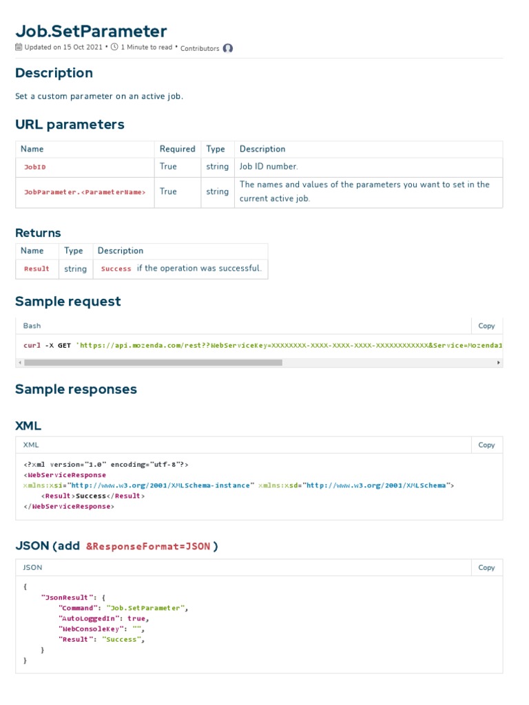 Api Sample - Job | PDF