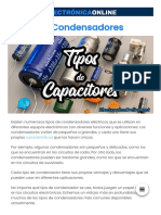 Componentes Electronicos Condensador Tipos de Condensadores