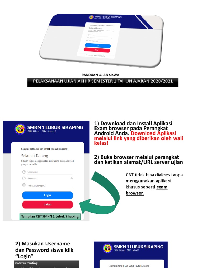 Panduan Ujian Siswa Menggunakan Exam Cbt Pdf