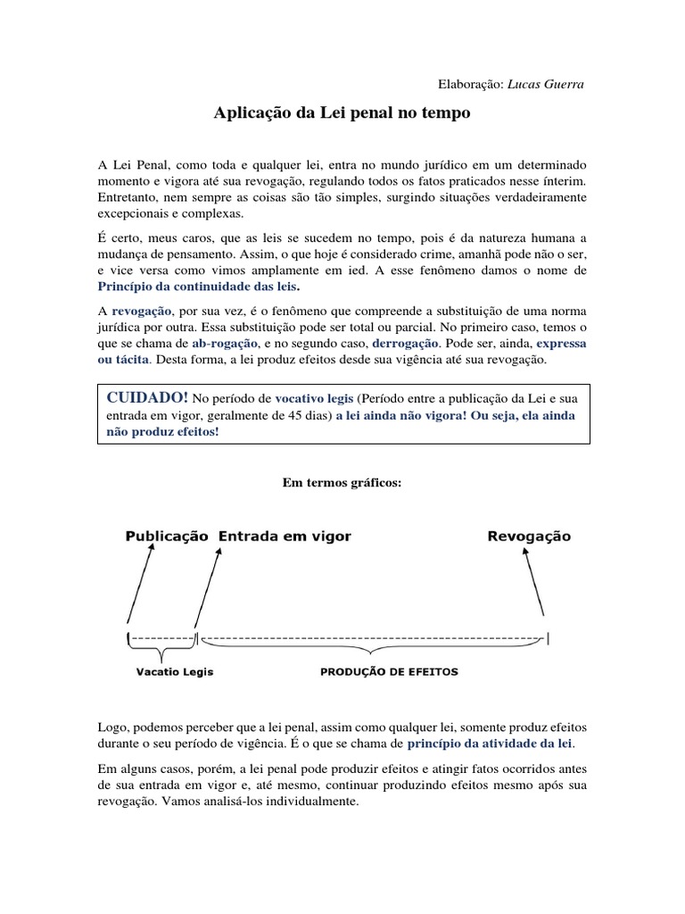 Aplicação da Lei Penal no Tempo | PDF | Crime e Violência | Crimes