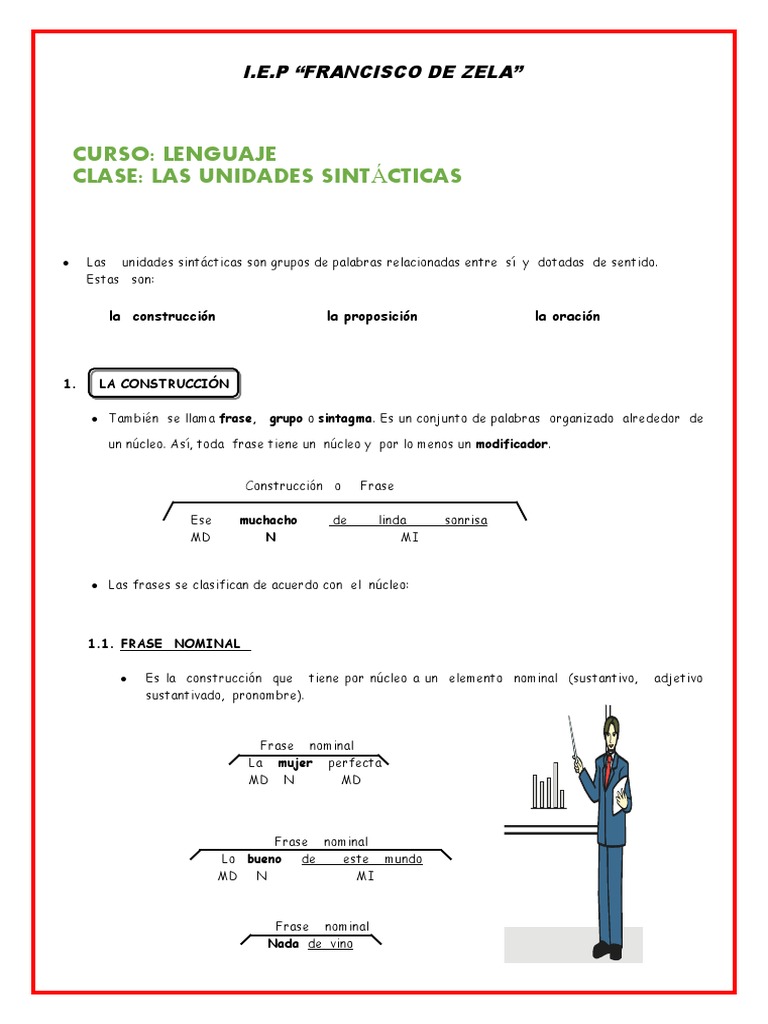 Clase Lenguaje 1 | PDF | Oración (Lingüística) | Adverbio