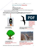 Newton's Laws Final Quiz: Answer Key