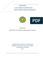 Laporan Kajian Teknis Struktur Bangunan Pasar Umum Sukawati: Pemohon: Sekretariat Daerah Kabupaten Gianyar