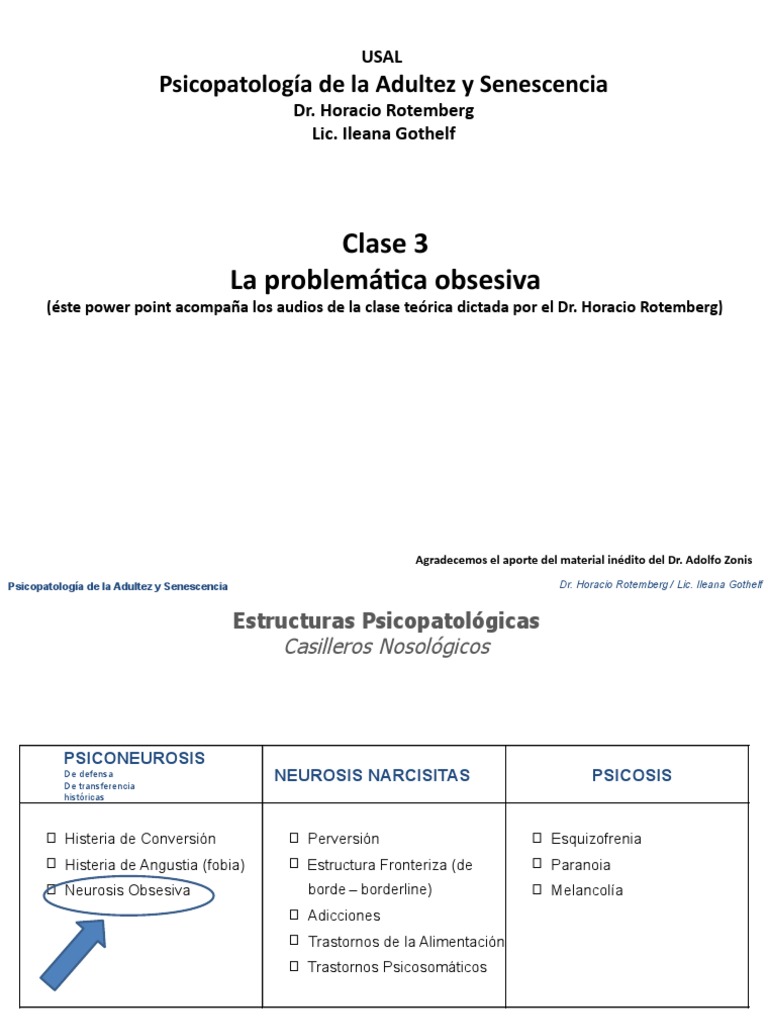 Problemática Obsesiva en Psicopatología | PDF | Desorden obsesivo ...