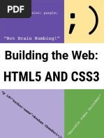 Building The Web HTML5 and CSS3