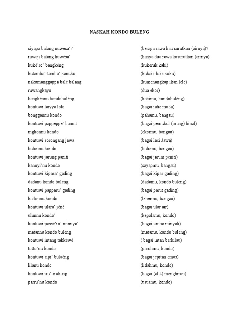 Kearifan Lingkungan dalam Kondo Buleng | PDF | Kajian Bahasa Asing
