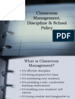 Classroom Management, Discipline & School Policy
