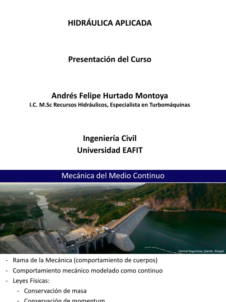 Clase 1. Presentación Del Curso | PDF | Hidráulica | Ingeniería