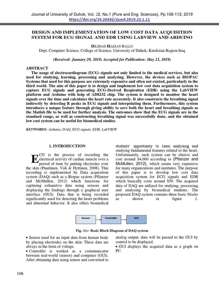 Design and Implementation of Low Cost Data Acquisition System For Ecg ...
