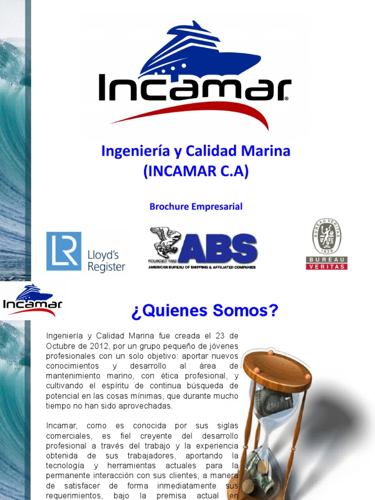 Brochure Incamar C.A Logo Nuevo | PDF | Calidad (comercial) | Seguridad ...