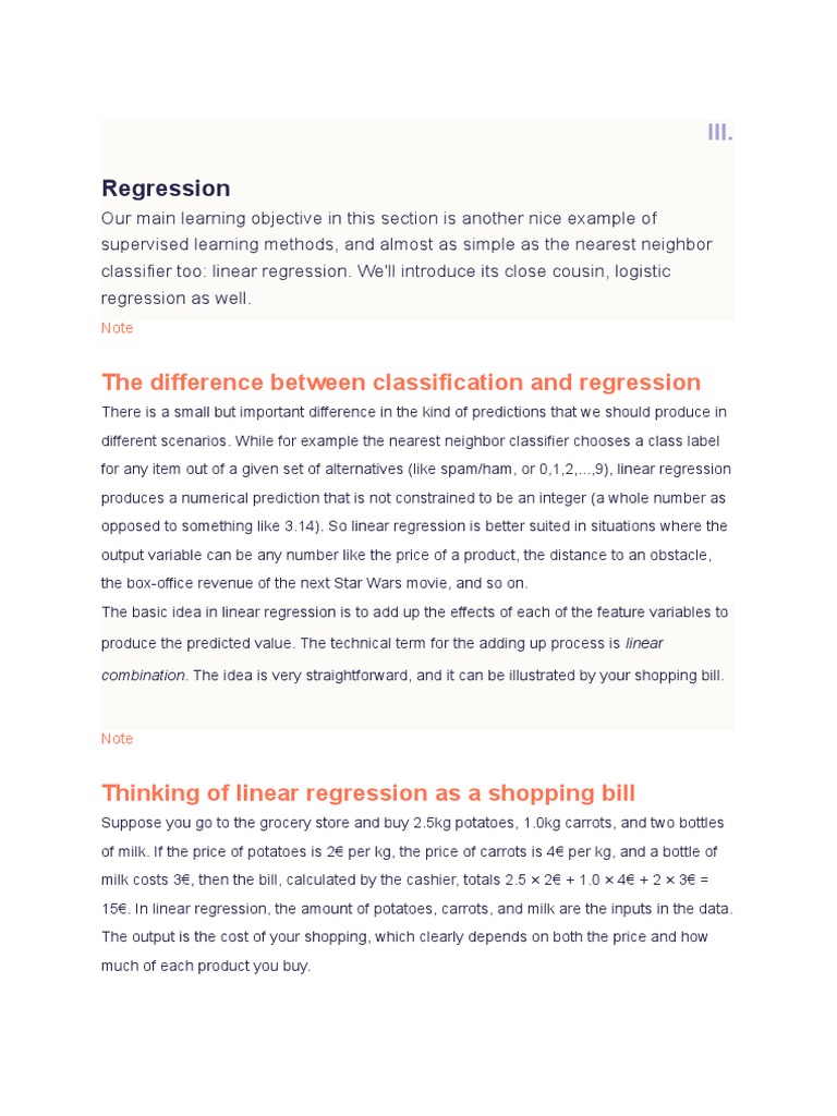 Regression: The Difference Between Classification and Regression | PDF ...
