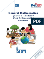 General Mathematics: Quarter 1 - Module 7 Week 7: Exponential Functions