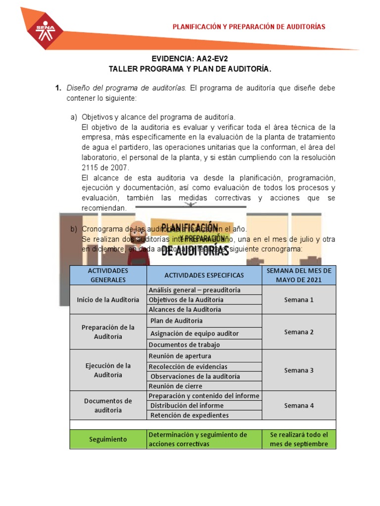 Programa y Plan de Auditoría 2021 | PDF | Auditoría | Planificación