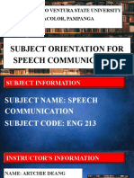 Don Honorio Ventura State University Orientation for Speech Communication