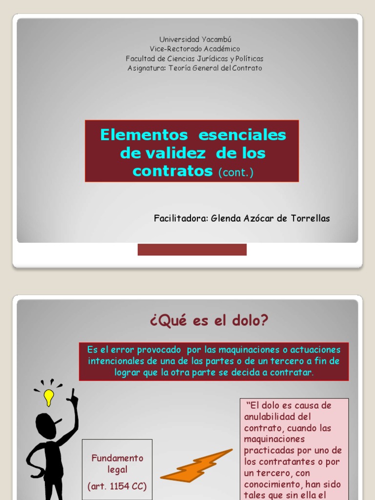 Análisis de los elementos esenciales de validez de los contratos el dolo y la violencia PDF