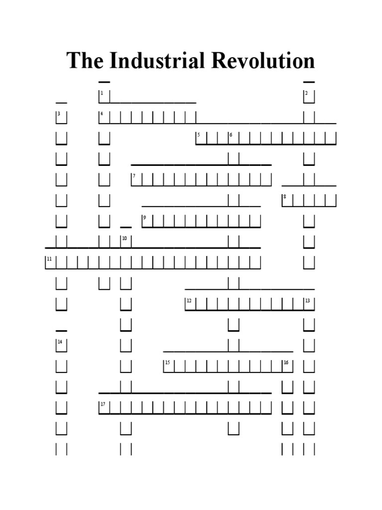The Industrial Revolution Crossword