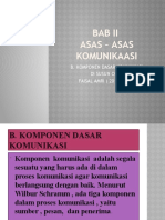 Bab Ii Asas - Asas Komunikaasi: B. Komponen Dasar Komunikasi Di Susun Oleh FAISAL AMRI (201932045)