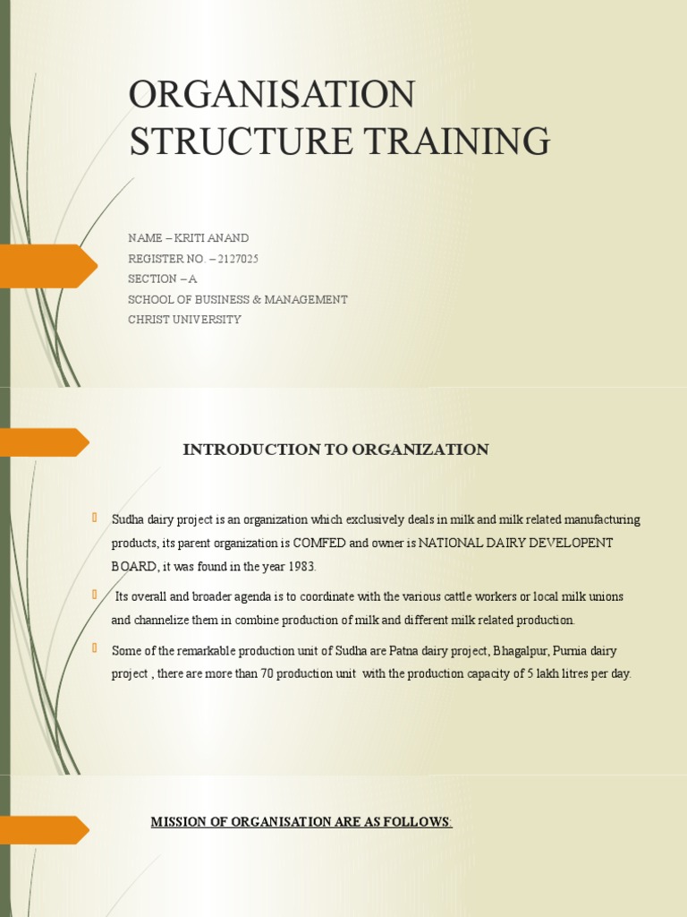 Sudha Dairy Organizational Structure Overview | PDF | Milk | Marketing